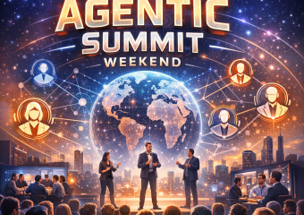 Diverse group of individuals engaged in discussion at the ChamberAIx Agentic Summit for community building.