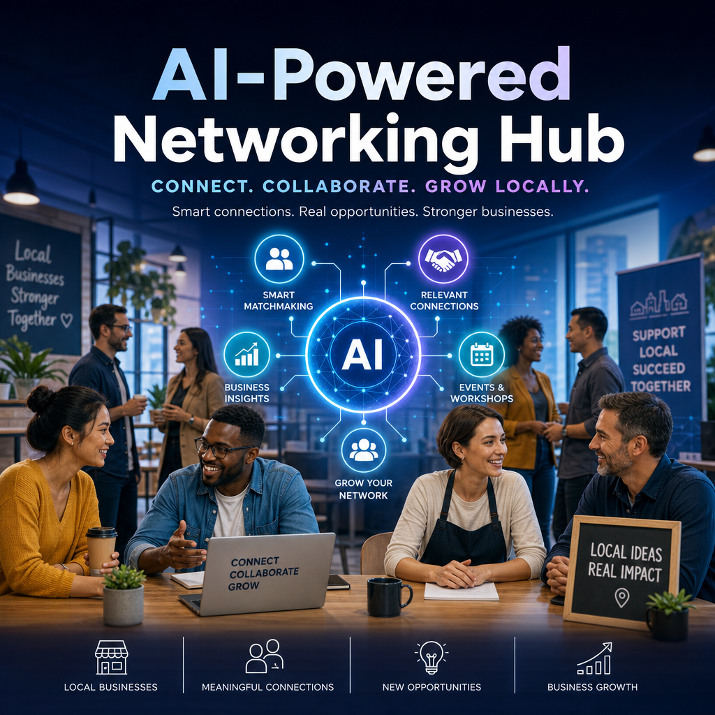 Illustration of AI-Powered Networking Hub for Local Entrepreneurs and Small Businesses