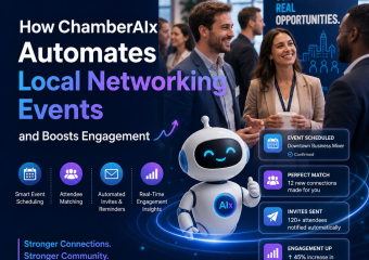 Illustration of How ChamberAIx Automates Local Networking Events and Boosts Engagement