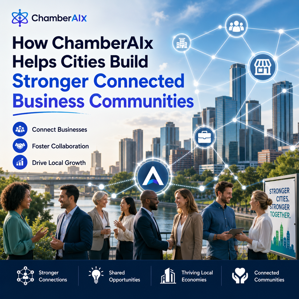 Illustration of How ChamberAIx Helps Cities Build Stronger Connected Business Communities