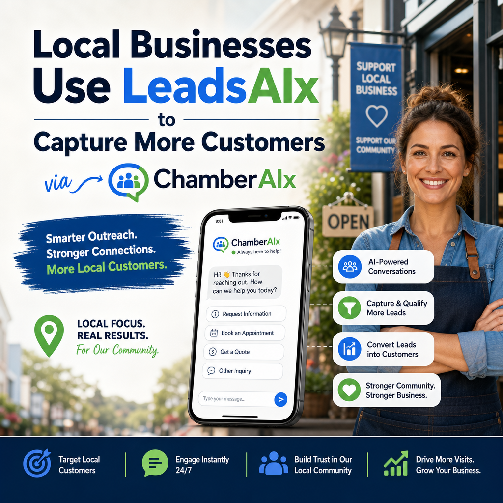 local customer acquisition illustration for Local Businesses Use LeadsAIx to Capture More Customers via ChamberAIx