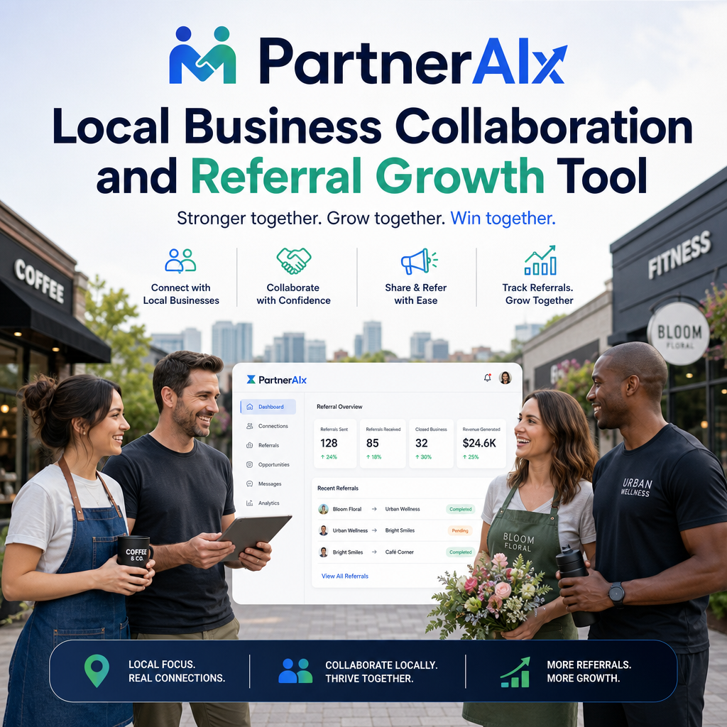 Illustration of PartnerAIx: Local Business Collaboration and Referral Growth Tool